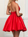 Wonderful Halter A-line Homecoming Dresses Appliqued Satin Gowns HD188