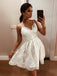 Sweet Straps A-line Homecoming Dresses Lace White Gowns HD191