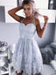 Glamorous Lace Spaghetti Straps Neckline Short A-line Homecoming Dresses HD197
