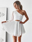One-shoulder A-line Homecoming Dresses Chiffon Short Gowns HD200