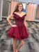 Sparkly Tulle Off-the-shoulder Neckline A-line Homecoming Dresses HD221