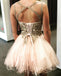 Fabulous Tulle Scoop Neckline A-line Homecoming Dresses With Beaded Appliques HD231