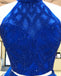 Brilliant Satin Halter Neckline 2 Pieces A-line Homecoming Dresses HD232