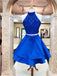 Brilliant Satin Halter Neckline 2 Pieces A-line Homecoming Dresses HD232