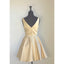 Chic Satin V-neck Neckline A-line Homecoming Dresses With Beadings HD236