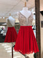 Alluring Chiffon V-neck Neckline A-line Homecoming Dresses With Beadings HD238