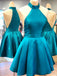 Stunning Satin Halter Neckline Short A-line Homecoming Dresses HD240