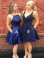 Simple Satin Halter Neckline A-line Homecoming Dresses With Beadings HD242A