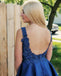 Popular Satin V-neck Neckline A-line Homecoming Dresses HD246