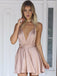 Sexy Halter A-line Homecoming Dresses Short Satin Party Gowns HD262