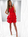 Fashion Scoop A-line Homecoming Dresses Satin Tiered Short Gowns HD263