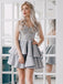 Charming Beaded A-line Homecoming Dresses Appliqued Satin Short Gowns HD266