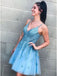 Delicate V-neck A-line Homecoming Dresses Tulle Appliqued Gowns HD267