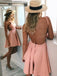 Eye-catching Satin Jewel Neckline Backless A-line Cocktail Dresses CD055