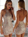 Shining Sequined Sheath Homecoming Dresses Short Halter Gowns HD274