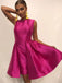 Fabulous Satin Jewel Neckline Short A-line Cocktail Dresses CD057