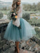 Beautiful 2 pieces Longsleeves Tulle A-line Homecoming Dresses  HD335