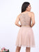 Elegant Lace Halter 2 Pieces A-line Homecoming Dresses HD337