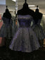Sparkling Satin A-line Homecoming Dresses Sweetheart Short Gowns HD446