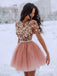 Fabulous Shining Longsleeves Tulle Beaded A-line Appliques Homecoming Dresses HD460