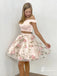 Amazing Satin Off-the-shoulder Neckline 2 Pieces A-line Homecoming Dresses HD461