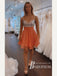 Sparkly Chiffon Spaghetti Straps Beaded Short A-line Homecoming Dresses HD474