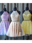 Wonderful Halter A-line Homecoming Dresses Lace Rhinestone Party Gowns HD476