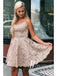 Gorgeous Lace Spaghetti Straps A-line Homecoming Dresses With Beaded HD477