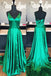 Simple Satin Spaghetti Straps Neckline A-line Prom Dress PD170