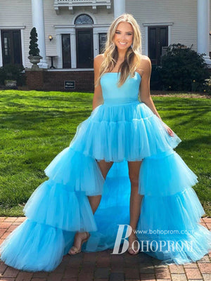 Fabulous Sweetheart Neckline High-low Tulle A-line Prom Dress PD180