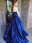 Fashionable Satin Halter Neckline Ball Gown Prom Dresses With Beadings PD198
