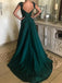 Gorgeous Satin V-neck Neckline Cap Sleeves A-line Prom Dresses PD226