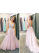 Shining Tulle V-neck Neckline A-line Prom Dresses With Rhinestones PD233