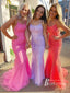 Exquisite Sheath Prom Dresses Spaghetti Straps Tulle Prom Gowns PD239