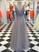 Tulle Shining Prom Dresses A Line Evening Dresses With Rhinestones PD249