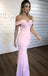 Unique Satin Evening Gowns Sheath/Column Pink Prom Dresses PD259