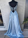 $198.99 Spaghetti Straps 3D Flowers Prom Dress A Line Prom Gown with Slit PD2871
