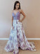 Outstanding Lace & Chiffon Spaghetti Straps A-line Prom Dresses PD298