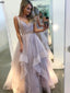 Marvelous Tulle Spaghetti Straps Sweep Train A-line Prom Dresses PD299