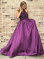 Marvelous Satin Jewel A-line Prom Dresses With Rhinestones PD318