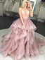 Eye-catching Satin A-line Prom Dresses Spaghetti Straps Gowns PD323