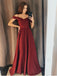 Glamorous Satin Prom Dresses A-line Spaghetti Straps Gowns With Slit PD335