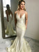 Fabulous Satin Mermaid Prom Dresses Spaghetti Straps Gowns PD338