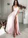 Gorgeous Chiffon Spaghetti Straps A-line Prom Dresses With Sweep Train PD340
