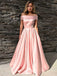 Glamorous Off-the-shoulder Prom Dresses A-line Satin Evening Gowns PD357