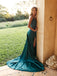 Alluring Satin Prom Dresses A-line Spaghetti Straps Gowns With Slit PD363