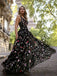 Exquisite V-neck Lace Prom Dresses Long Floral Formal Gowns PD366
