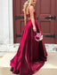 Taffeta Spaghetti Straps A-line Prom Dresses With Pockets PD251