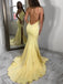 Delicate Jewel Mermaid Prom Dresses Satin Gowns With Slit PD373