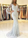 Exquisite V-neck Mermaid Prom Dresses Tulle Appliqued Gowns PD375
